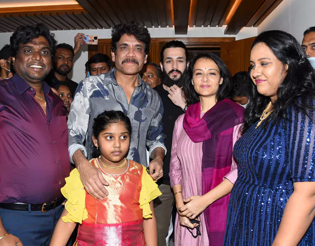 Nagarjuna Family at No 1 Sridhar Rao ABISRI House Warming Ceremony in Jubilee Hills